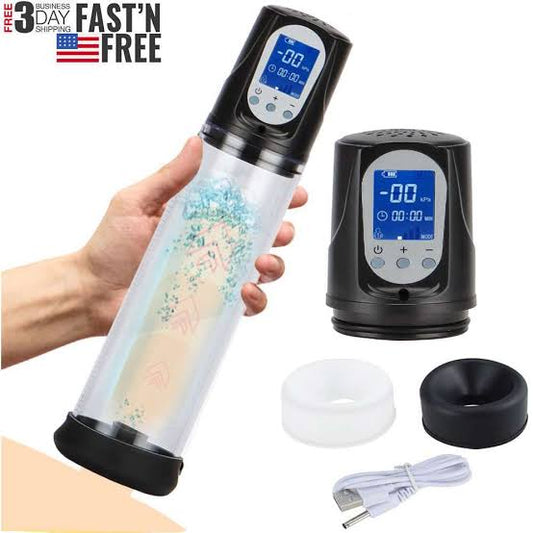 LED Display Electric Vacuum Penis Pump for Men – USB Rechargeable | Adjustable Vacuum Pressure