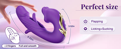 ToyEx Flapping Clit Kissing Vibrator for Women | Tongue Licking Clitoral Stimulator | Waterproof Rechargeable Massager