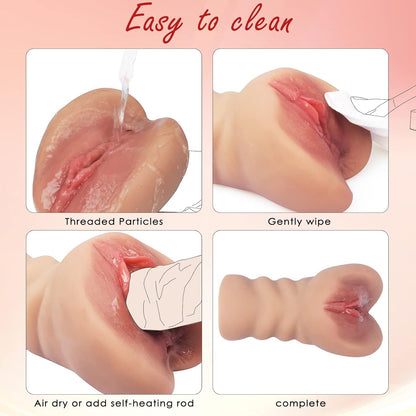 Male Masturbator 650G Lifelike Pocket Pussy Portable Men Stroker Clitoris Sex Toy Masturbators Two Separate Realistic 3D