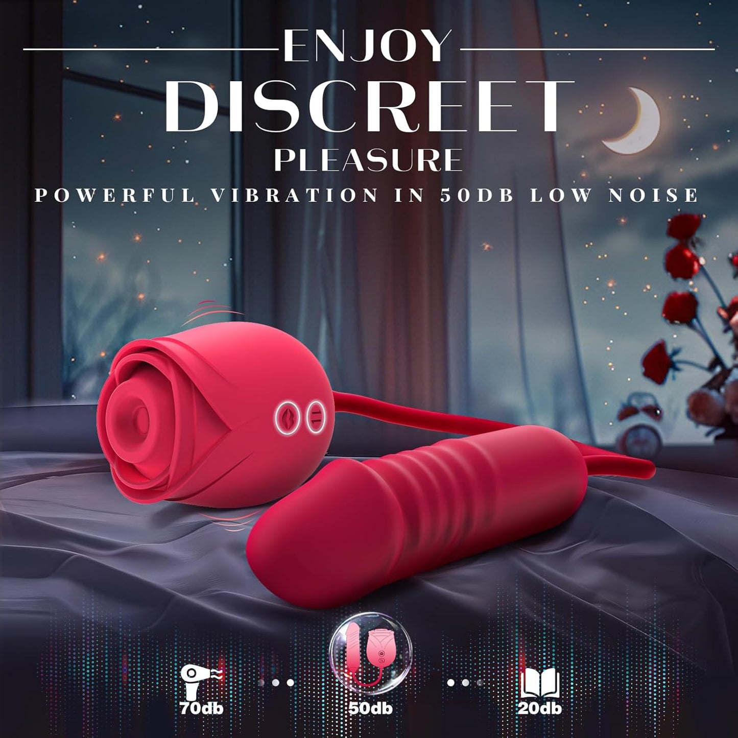 ToyEx Rose Wellness Massager with Thrusting & Suction Modes – Rechargeable Personal Wellness Device