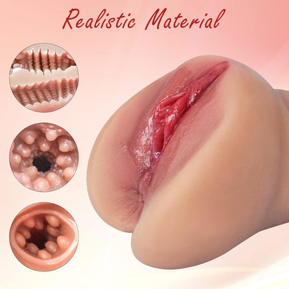Male Masturbator 650G Lifelike Pocket Pussy Portable Men Stroker Clitoris Sex Toy Masturbators Two Separate Realistic 3D