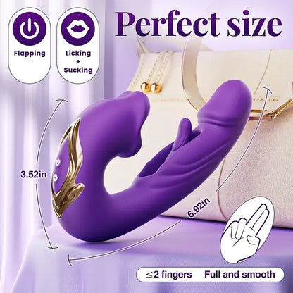ToyEx Flapping Clit Kissing Vibrator for Women | Tongue Licking Clitoral Stimulator | Waterproof Rechargeable Massager